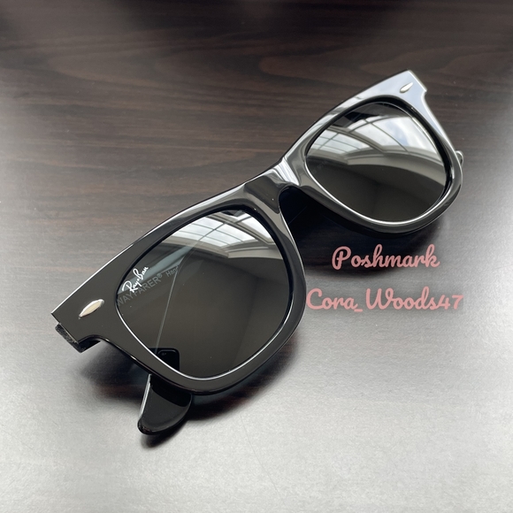 Ray Ban Wayfarer Black Lenses RB2140 Black Frame 50 / 54 Unisex New - Picture 9 of 16